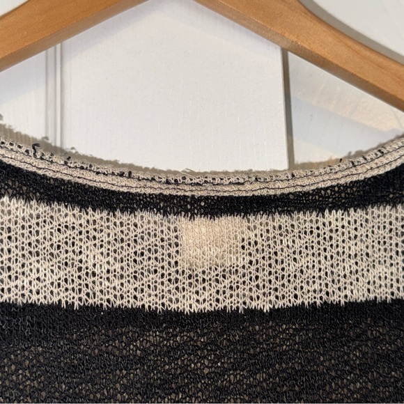 Boho Striped Lightweight Sweater Tie Front Small - Picture 7 of 7